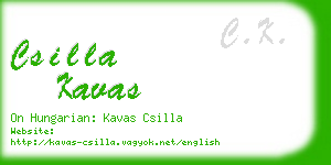 csilla kavas business card
